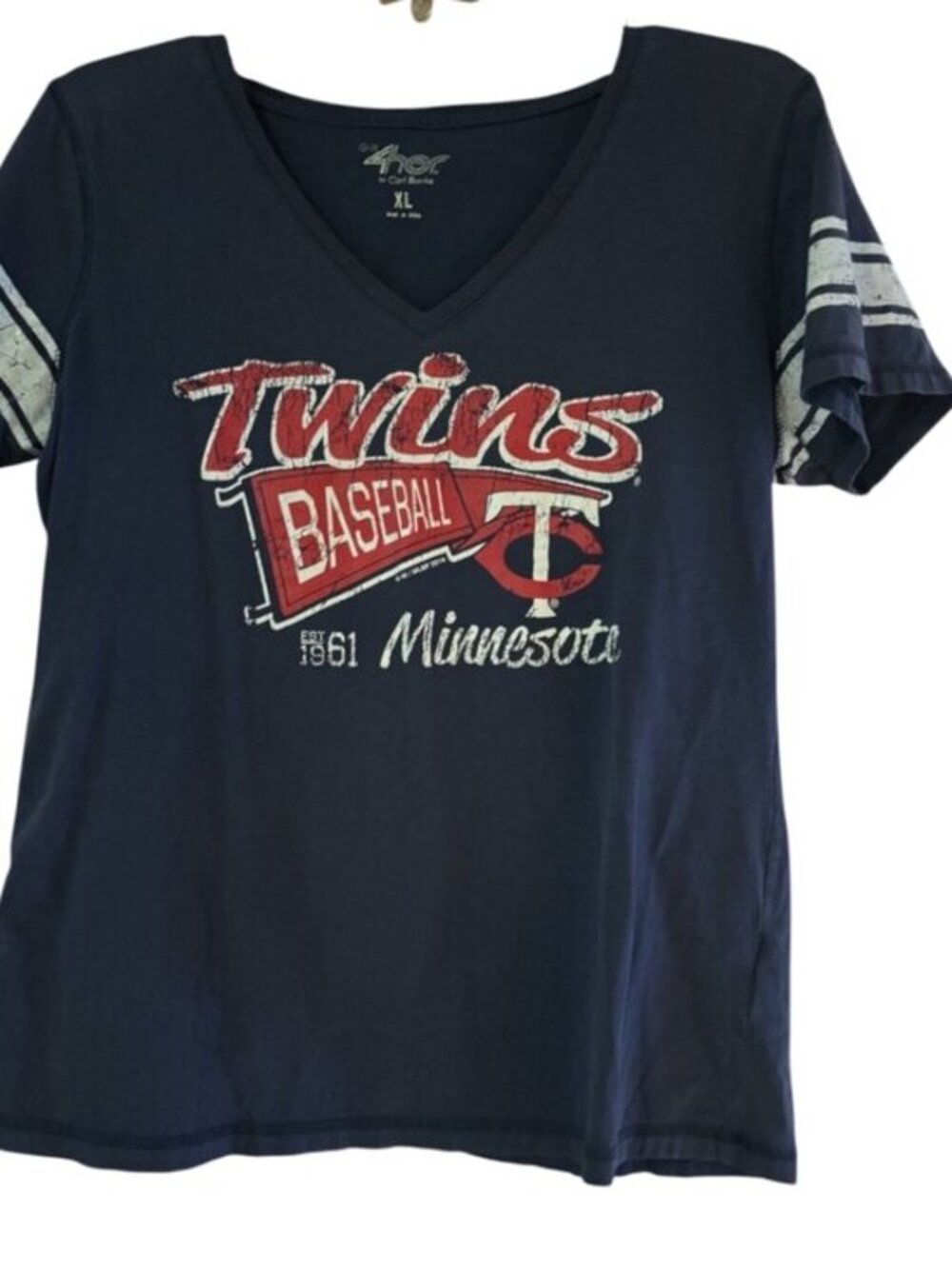 4Her Minnesota Twins Baseball Navy Casual Game T-shirt Size XL